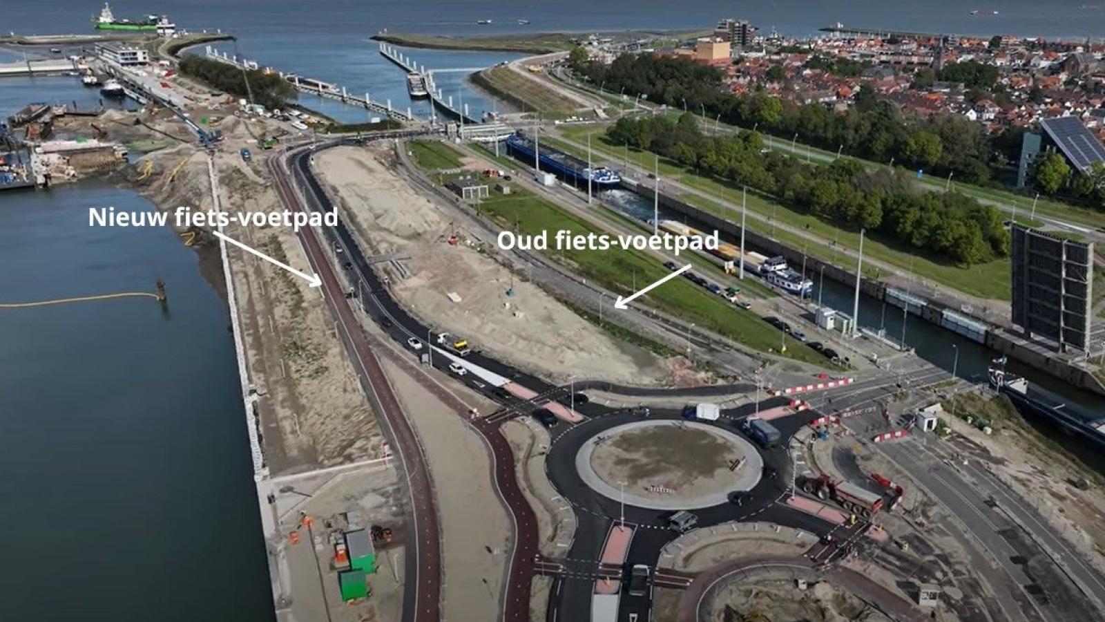 Locatie nieuw fiets- en voetpad langs de Oostsluis